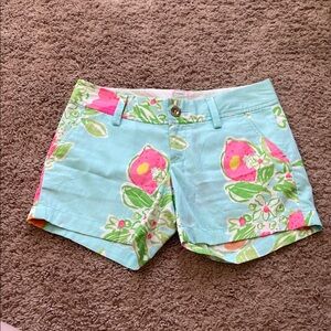 Lilly Pulitzer Light Blue Floral Callahan Shorts